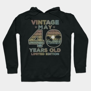 40th Birthday Gift Vintage May 1980 Forty Years Old Hoodie